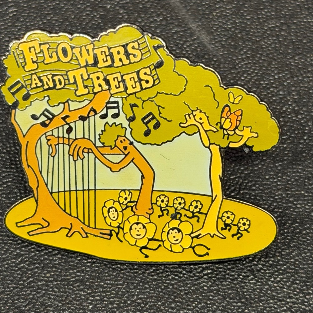 Disney Silly Symphonies Flowers and Trees Pin #57 Enamel Musical Note Backing